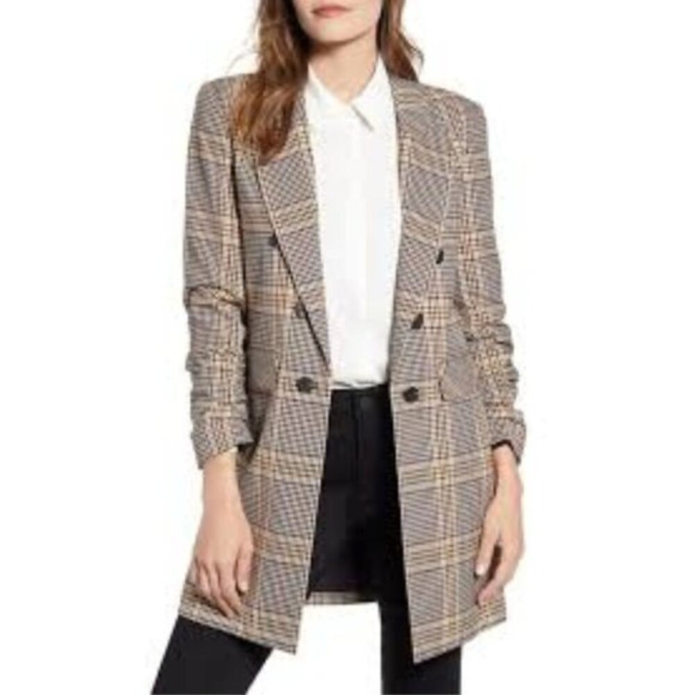 1.State Ruched sleeve Blazer jacket,‎ XS